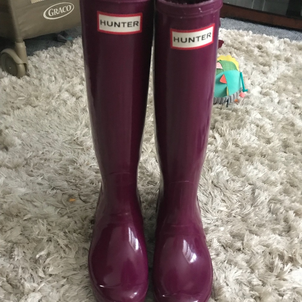 HUNTER purple glossy Rain Boot GUC